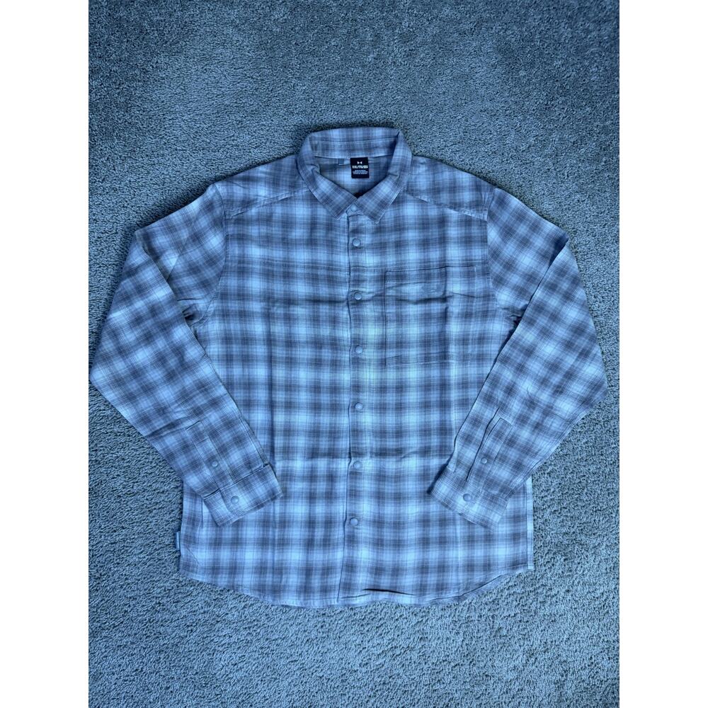 Under Armour Shirt Mens 2XL Gray Plaid Long Sleeve Button Up Regular Fit